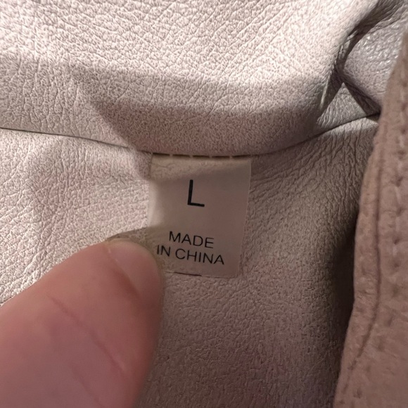 Bagatelle Collection NWT Cropped Faux-Ever Leather Jacket Beige, L - Picture 14 of 16